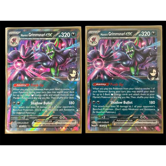 2025 Pokémon Marnie’s Grimmsnarl ex Holo Lot x2‎ 136/182 Shadow Scarlet Violet - Picture 1 of 9